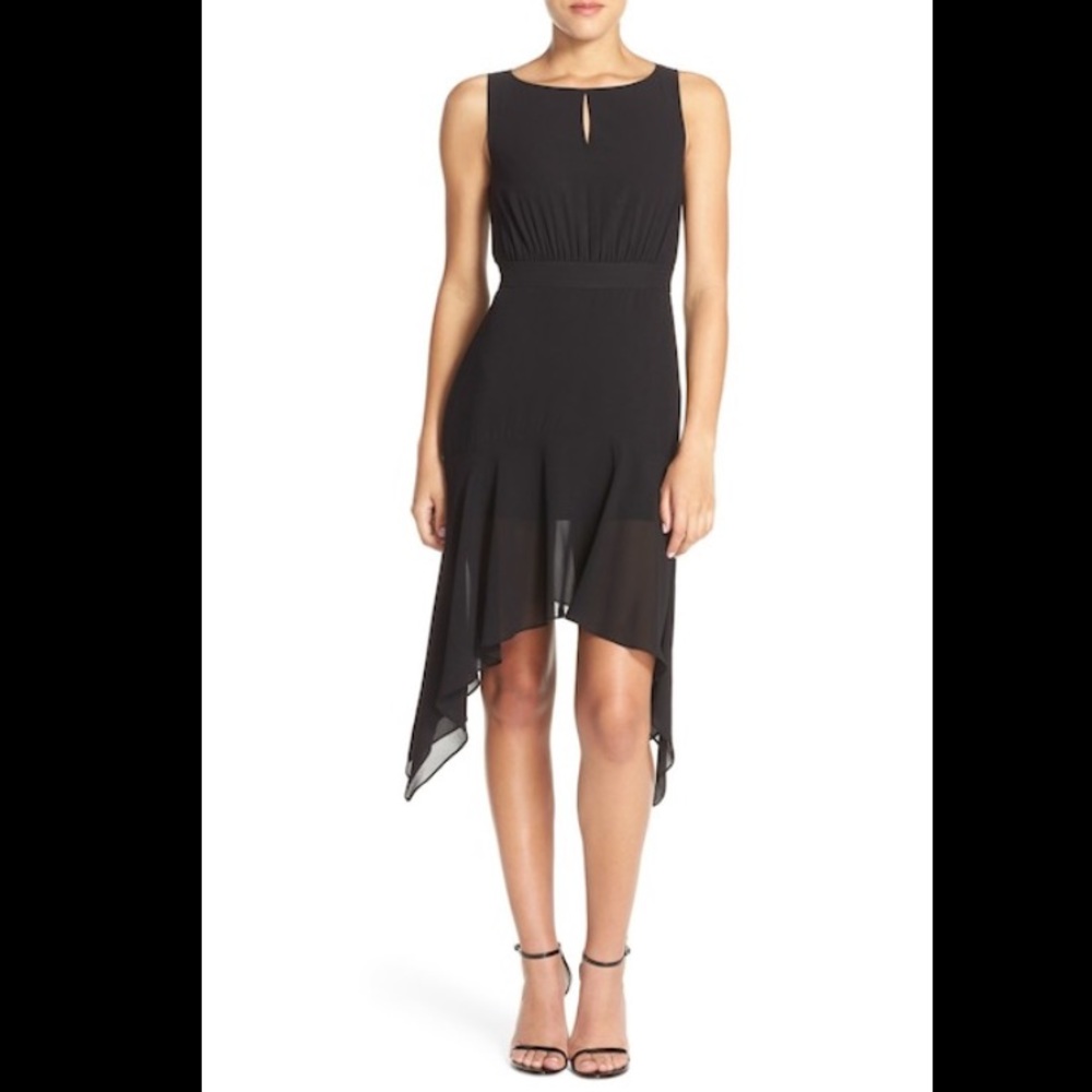 Ali & Jay Hankerchief Hem Flare Georgette Dress